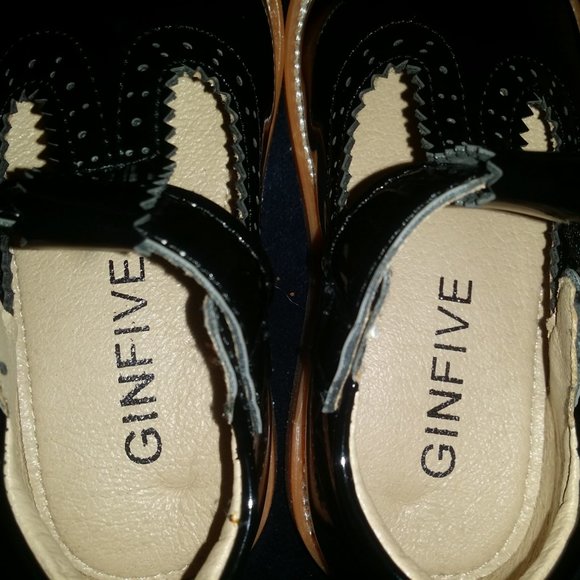 Ginfive Infant Toddler Black Patent Shoes Size 5 - Picture 6 of 6